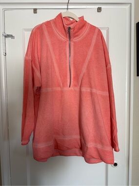Livi Active Coral Half-Zip Pullover Sweatshirt